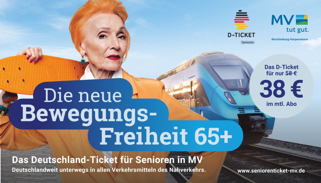 werbeplakat deutschlandticket für Senioren MV